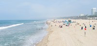 Framed Tourists on the beach, Santa Monica Beach, Santa Monica, Los Angeles County, California, USA