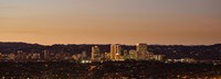 Framed Century City at night, Los Angeles, California