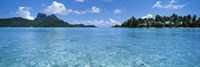 Framed Motu and lagoon, Bora Bora, Society Islands, French Polynesia