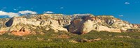 Framed White Cliffs mountain range outside Zion National Park, Utah, USA