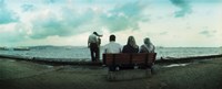 Framed People looking out on the Bosphorus Strait, Istanbul, Turkey