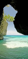 Framed Cliffside cave at Xtabi Hotel, Negril, Westmoreland, Jamaica