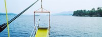 Framed Lake George viewed from a steamboat, New York State, USA