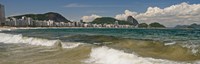 Framed Waves on Copacabana Beach with Sugarloaf Mountain in background, Rio De Janeiro, Brazil