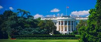 Framed Facade of a government building, White House, Washington DC