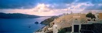 Framed Town at the waterfront, Santorini, Cyclades Islands, Greece