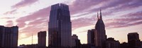 Framed Pinnacle at Symphony Place and BellSouth Building at sunset, Nashville, Tennessee, USA 2013