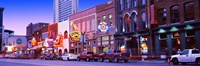 Framed Street scene at dusk, Nashville, Tennessee, USA