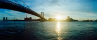 Framed Suspension bridge over a river, Williamsburg Bridge, East River, Lower East Side, Manhattan, New York City, New York State