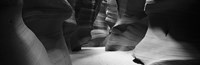 Framed Rock formations in Black and White, Antelope Canyon, Arizona