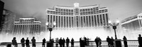 Framed Bellagio Resort And Casino Lit Up At Night, Las Vegas (black & white)