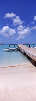 Framed Boats moored at a pier, Sandy Ground, Anguilla