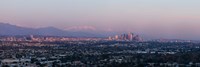 Framed City with mountains in the background, Los Angeles, California, USA