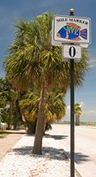 Framed Mile marker zero at Pass-A-Grille, St. Pete Beach, Tampa Bay Area, Tampa Bay, Florida, USA