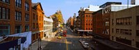Framed Buildings along a road in a city, view from High Line, New York City, New York State, USA