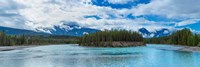 Framed Clouds over mountains, Athabasca River, Icefields Parkway, Jasper National Park, Alberta, Canada