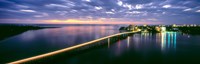 Framed Estero Boulevard at night, Fort Myers Beach, Estero Island, Lee County, Florida, USA