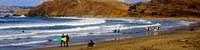 Framed Surfers on the beach, California, USA