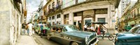 Framed Old cars on a street, Havana, Cuba
