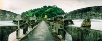 Framed Stone bridge leading to a small island, Niteroi, Rio de Janeiro, Brazil