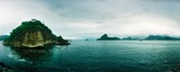 Framed Small island in the ocean, Niteroi, Rio de Janeiro, Brazil