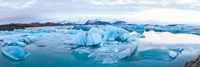 Framed Icebergs floating in glacial lake, Jokulsarlon, South Iceland, Iceland