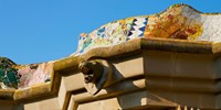 Framed Architectural detail of a building, Park Guell, Barcelona, Catalonia, Spain