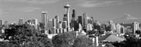 Framed View of city in black and white, Seattle, King County, Washington State, USA 2010