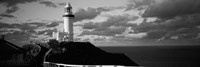Framed Lighthouse at the coast, Broyn Bay Light House, New South Wales, Australia (black and white)