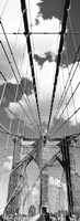 Framed Brooklyn Bridge, Manhattan, New York City (black and white, vertical)