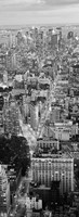 Framed Aerial View of Traffic Through Manhattan (black & white)