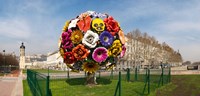Framed Flower tree sculpture at Place Antonin Poncet, Lyon, Rhone, Rhone-Alpes, France