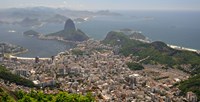 Framed Elevated view of Botafogo neighborhood and Sugarloaf Mountain from Corcovado, Rio De Janeiro, Brazil