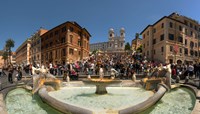 Framed Fontana Della Barcaccia at Piazza Di Spagna, Rome, Lazio, Italy