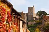Framed Castle on a hill, Brancion, Maconnais, Saone-et-Loire, Burgundy, France