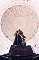 Framed Statue of Thomas Jefferson in a memorial, Jefferson Memorial, Washington DC, USA