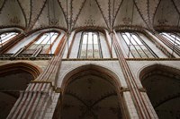 Framed Interiors of a gothic church, St. Mary's Church, Lubeck, Schleswig-Holstein, Germany