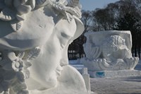 Framed Snow sculptures at Harbin International Sun Island Snow Sculpture Art Fair, Harbin, Heilungkiang Province, China