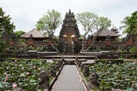 Framed Facade of the Pura Taman Saraswati Temple, Ubud, Bali, Indonesia
