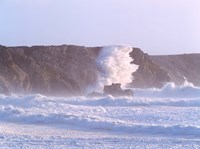Framed Waves crashing on the coast, Pointe De Pen-Hir, Camaret-Sur-Mer, Finistere, Brittany, France