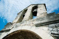 Framed Low angle view of a bell tower on a bridge, Pont Saint-Benezet, Rhone River, Provence-Alpes-Cote d'Azur, France