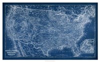 Framed US Map Blueprint