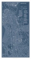 Framed Graphic Map of Boston