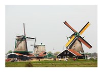 Framed Dutch Zaanse Schans Windmills