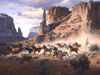 Framed Sandstone & Stolen Horses