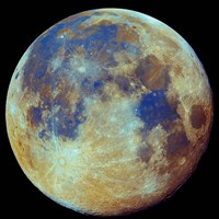 Framed Colored moon, (geological differences)