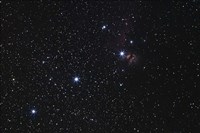 Framed Orion's Belt, Horsehead Nebula and Flame Nebula