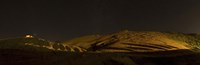 Framed Starry night sky and green shadows, Zanjan Province, Iran