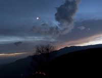 Framed Moon and Venus conjunction above the village of Gazorkhan, Iran
