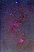 Framed Rosette Nebula with nebulosity complex in Monoceros